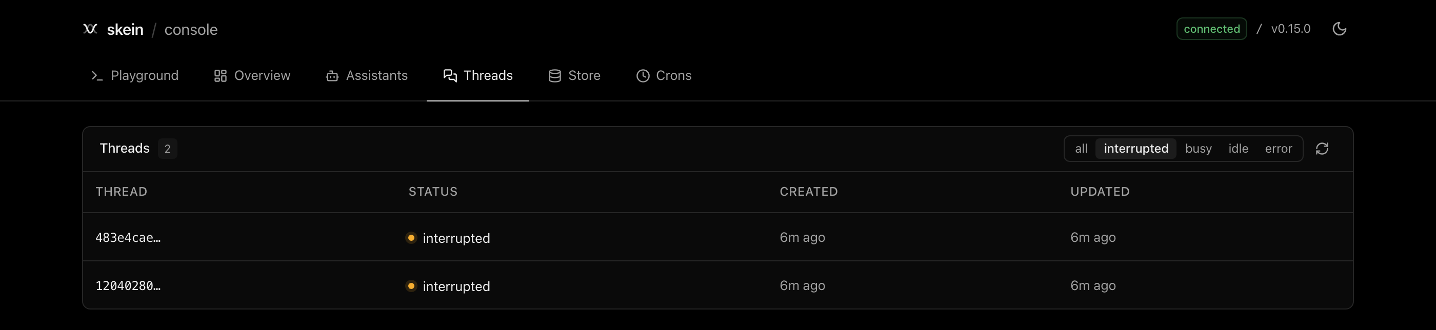 The console filtered to conversations paused for a human decision